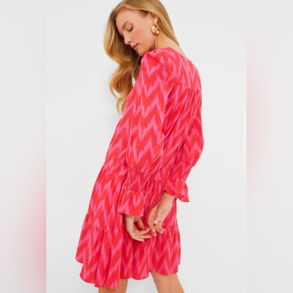 Pomander Place Hot Pink Ikat Kenzo Dress Size XL Resort Wear Summer Beach Casual - Picture 4 of 16